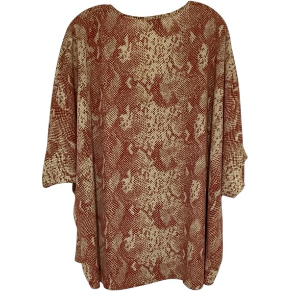 ADRIENNE Snakeskin Print Oversized Top Size Large - Picture 2 of 4